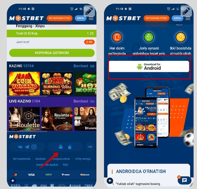 Mostbet UZ Androidga qanday yuklab olinadi?